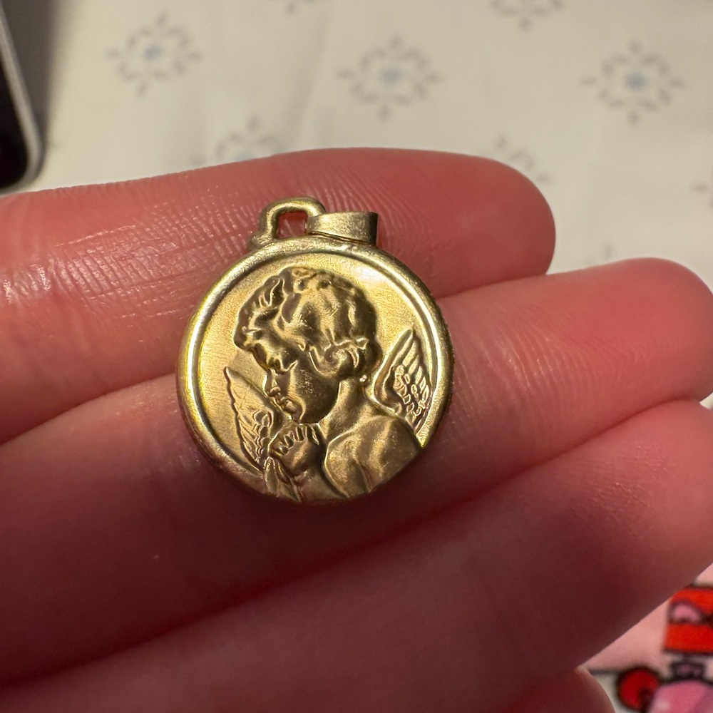 SOLD ! - 10k Gold Angel Pendant